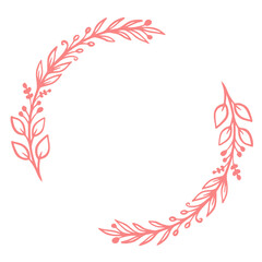 Obraz premium Hand drawn floral frames with flowers, branch and leaves.