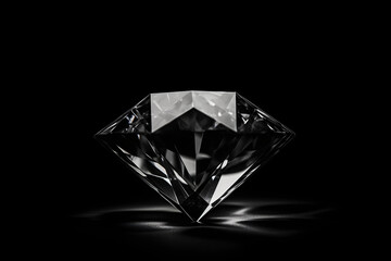 Diamond on black background - AI Technology