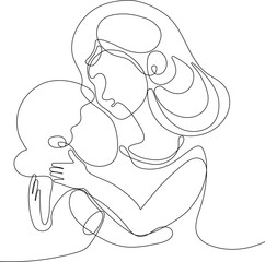 Happy mothers day illustration with woman holding a Flowers. Thank you card with blooming flowers. Use for Boarding Pass, birthday card, invitations, Birthday card Vector illustration