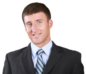 Happy Young Businessman - Isolated