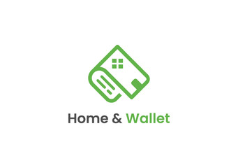 minimalist design for home and wallet logo symbol