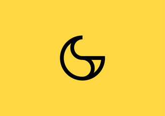 slick and minimalis design letter S G in the circle
