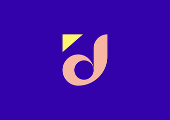smooth concept letter d with arrow symbol for interior design