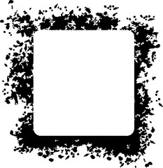 square grunge frame border texture isolated on white