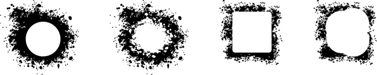 grunge frame border texture set