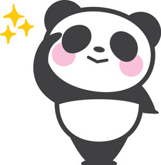 了解をしているパンダのキャラクター