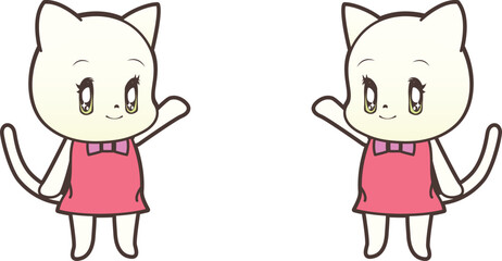 手を挙げる猫