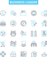 business Leader vector line icons set. Businessowner, CEO, Executive, Manager, Chairman, Leader, Entrepreneur illustration outline concept symbols and signs