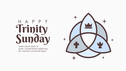 trinity sunday banner template with symbol illustration