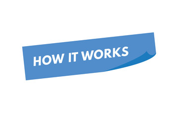 How it Works text Button. How it Works Sign Icon Label Sticker Web Buttons
