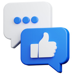 thumb up speech bubble 3d icon