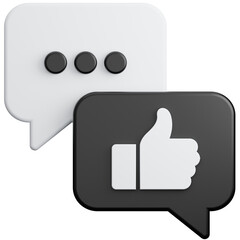 thumb up speech bubble 3d icon