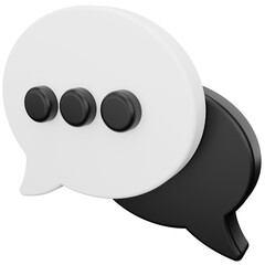 black speech bubble 3d icon