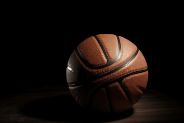 Obraz premium Basketball on the dark background. Generative AI.