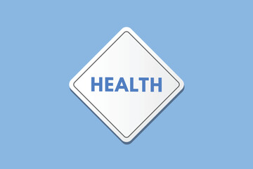 health text Button. health Sign Icon Label Sticker Web Buttons