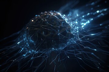 Naklejka na ściany i meble Energy of mind of the brain. Generative AI.