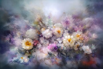 Fototapeta na wymiar Background with flowers. Generative AI.