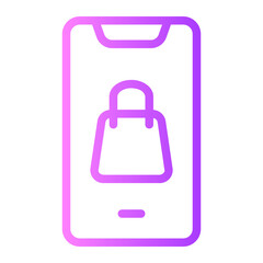 Fototapeta premium online shopping gradient icon