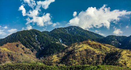 mountain landscape with clouds