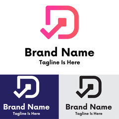 Gradient modern d letter technology logo
