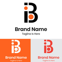 Monogram letter IB logo design