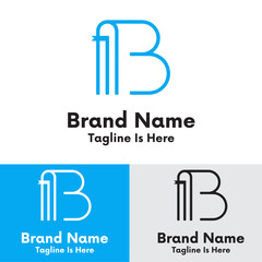 Line initial book store logo design
