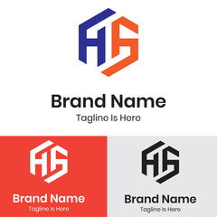 Monogram letter HS logo design
