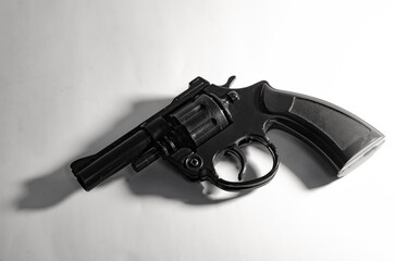 Obraz premium Gun in hand monotone in crime concept.