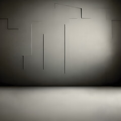 Abstract studio backdrop spotlight gray shapes wall created using Generative AI tools