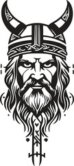 Fantastic and powerful viking emblem art vector
