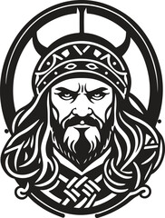 Awesome and powerful viking emblem art vector