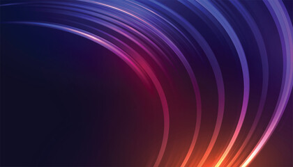 colorful and curvy light trail streak banner with glowing effect