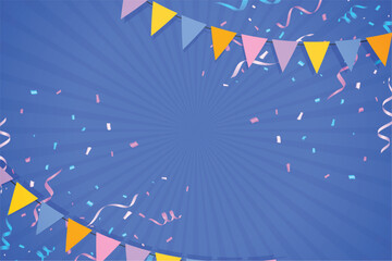 decorative party flag background and confetti design