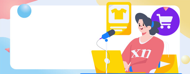 Holiday Shopping E-Commerce Online Shopping People Flat Vector Concept Operation Hand Drawn Illustration
