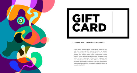 Colorful abstract geometric and fluid banner template for marketing promotion material. Giveaway, cash back, gift card, and member card bonus design template.