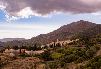 Fototapeta premium View to little mountain village Rio nell' Elba, Island of Elba, Italy