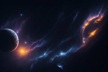 Obraz na płótnie Canvas Abstract cosmis dark cloudy galaxy generative AI