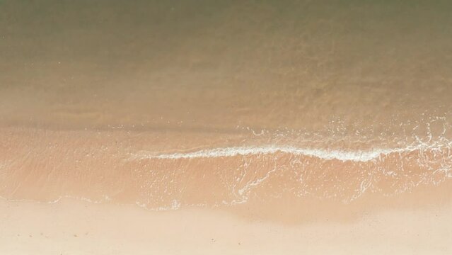 Beach, sand at outdoor in aerial view or top view. Include clear water, wave. Famous in Bang Saray beach, Sattahip, Thailand. Landscape and beautiful nature in summer for travel in holiday, vacation.