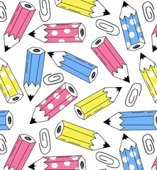 cute pencil cartoon beautiful toggle seamless hand drawn 