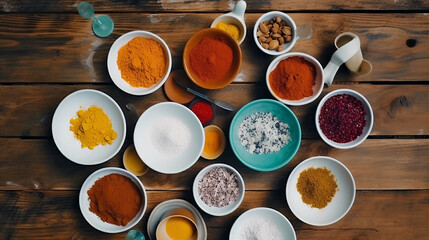 Generative Ai image of spices and ingredients