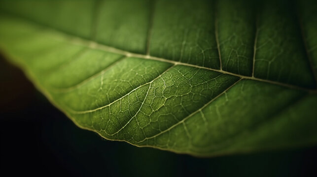 Generative Ai image of a leaf macro