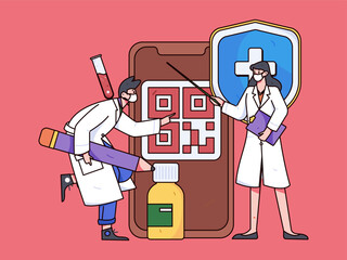 Medical Characters Anti-epidemic Flat Vector Concept Operation Hand Drawn Illustration
