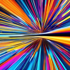 Fototapeta premium An explosion of vibrant colors with sharp lines and geometric shapes creating a dynamic and chaotic composition1, Generative AI