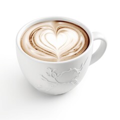 cup of cappuccino on white.