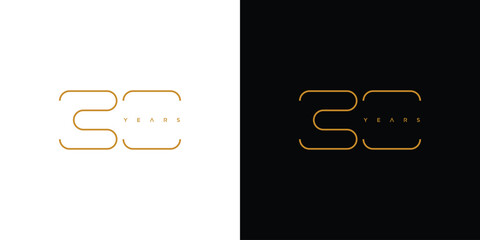 Modern and sophisticated number 30 logo design.