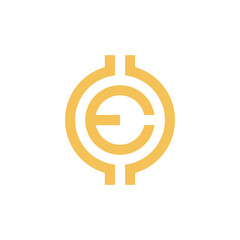 letter EC crypto unique modern logo design icon