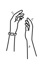 Hand drawn gesture sketch illustration