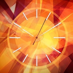 abstract background with circles clock on orange background.