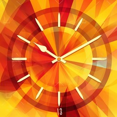 abstract background with circles clock on orange background.