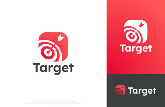 arrow right on target logo icon design